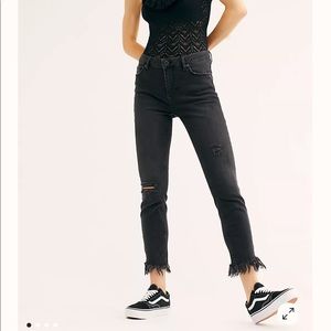 Free People Fray Bottom Jeans